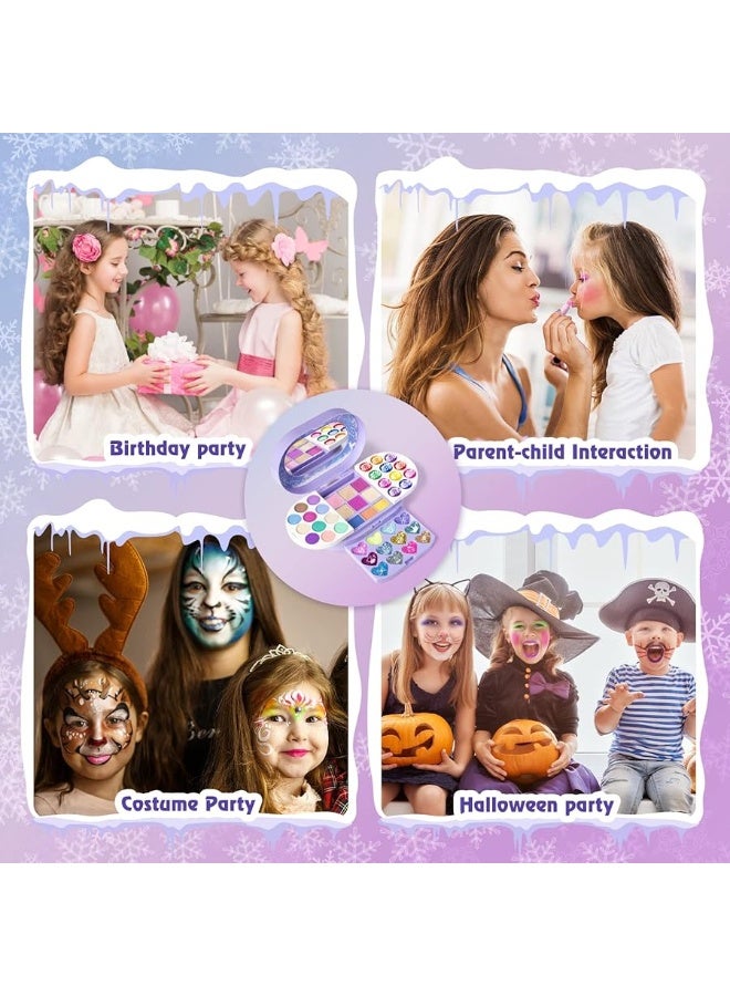 Tomons Kids Washable Makeup Kit, Fold Out Makeup Palette with Mirror, Make Up Toy Gifts for Girls - Safety Tested- Non Toxic - Image 1