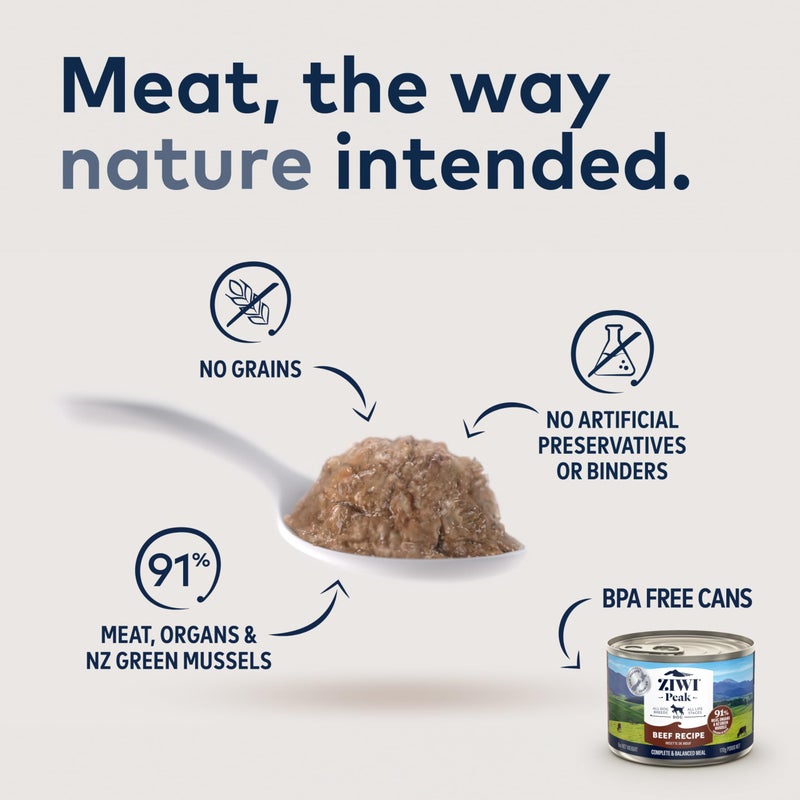 ZIWI Peak Wet Dog Food Variety Pack - Beef, Chicken, Lamb, Mackerel, Tripe, Venison, 6 Pack (6oz Each) - Image 2