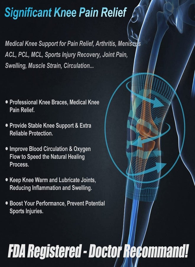 NEENCA Knee Brace,Knee Compression Sleeve Support with Patella Gel Pad & Side Spring Stabilizers,Medical Grade Knee Protector for Running,Meniscus Tear,Arthritis,Joint Pain Relief,ACL,Injury Recovery - Image 4