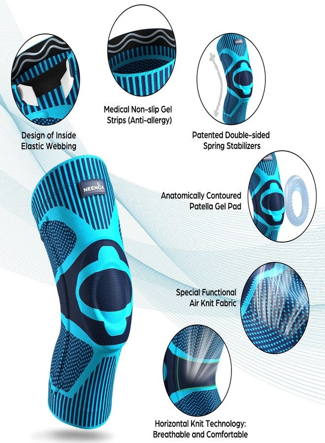 NEENCA Knee Brace,Knee Compression Sleeve Support with Patella Gel Pad & Side Spring Stabilizers,Medical Grade Knee Protector for Running,Meniscus Tear,Arthritis,Joint Pain Relief,ACL,Injury Recovery - Image 2
