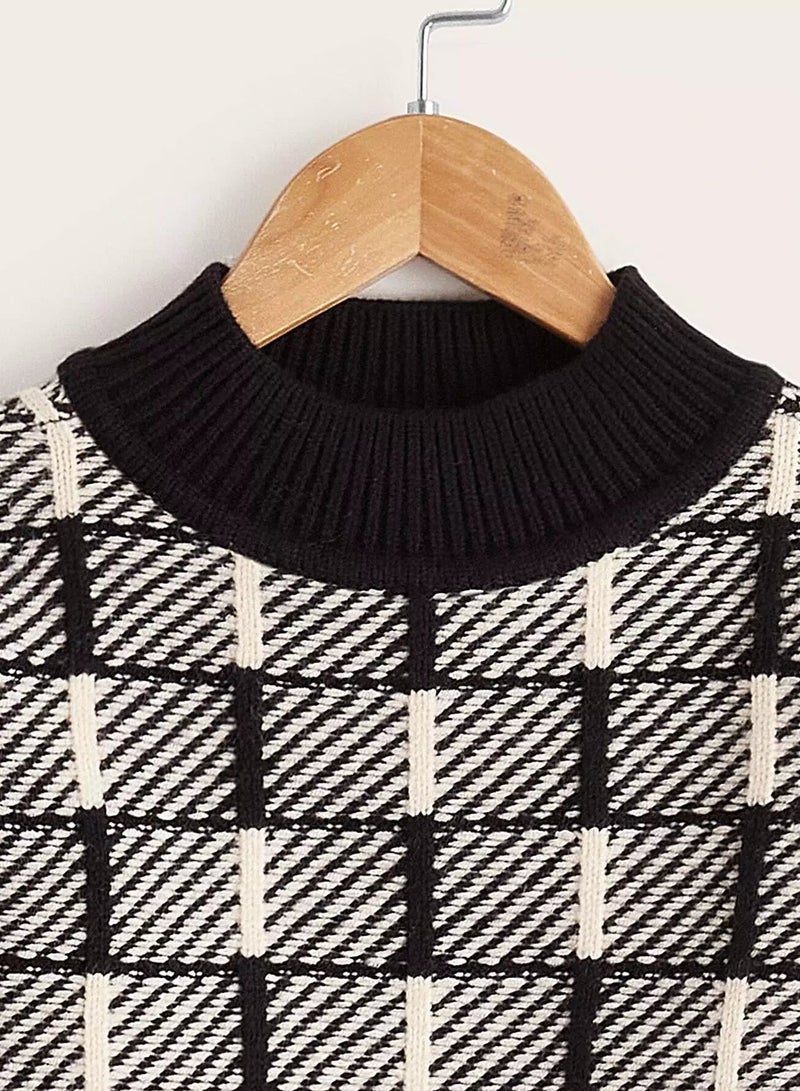 Toddler Boys Striped And Geo Pattern Drop Shoulder Sweater - Image 4