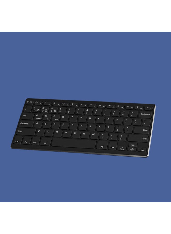 Generic - The Wireless Bluetooth Keyboard Is Suitable For Mobile Phone Tablet Computer 78 Key Keypad Mute Office Multilingual-Color:K019 Rechargeable Version Bluetooth Gray Black Single Keyboard - Image 1