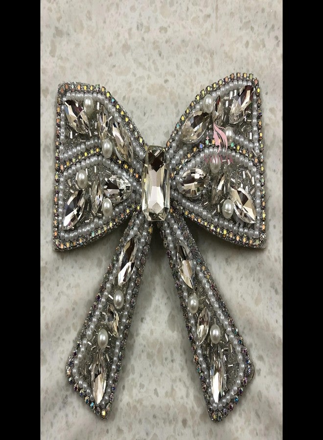 Samyak Handmade Rhinestone Brooch Hair Pins, Bowknot Fabric Hair Accessories for Women, Girls, Bridal, Bridesmaid (Blue) - Image 5