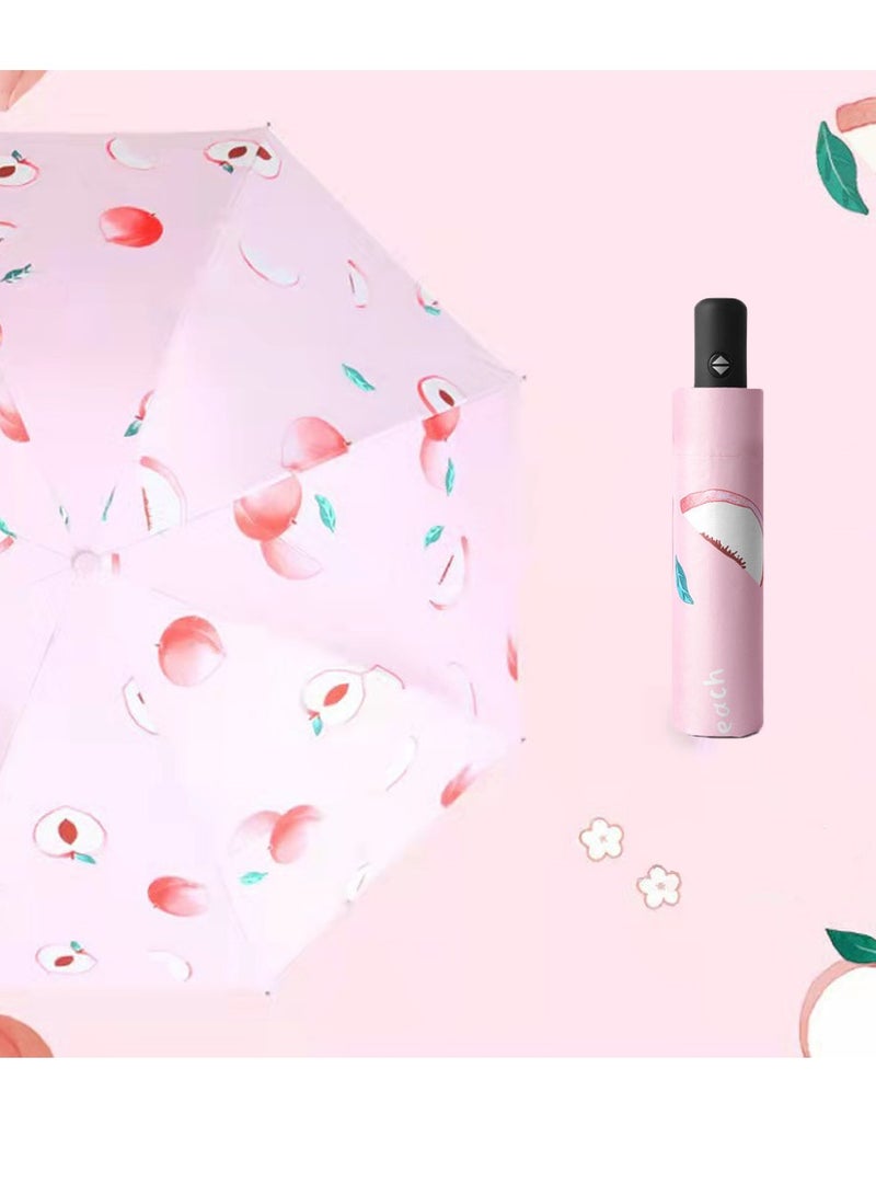 SYOSI مظلات قابلة للطي أوتوماتيكيًا من سلسلة Fruits، مقاومة للمطر والشمس والرياح وخفيفة الوزن ومحمولة للسفر ومظلة واقية من أشعة الشمس فوق البنفسجية ومظلة قابلة للطي مدمجة تفتح وتغلق تلقائيًا قابلة للطي مدمجة للنساء والرجال - Image 1