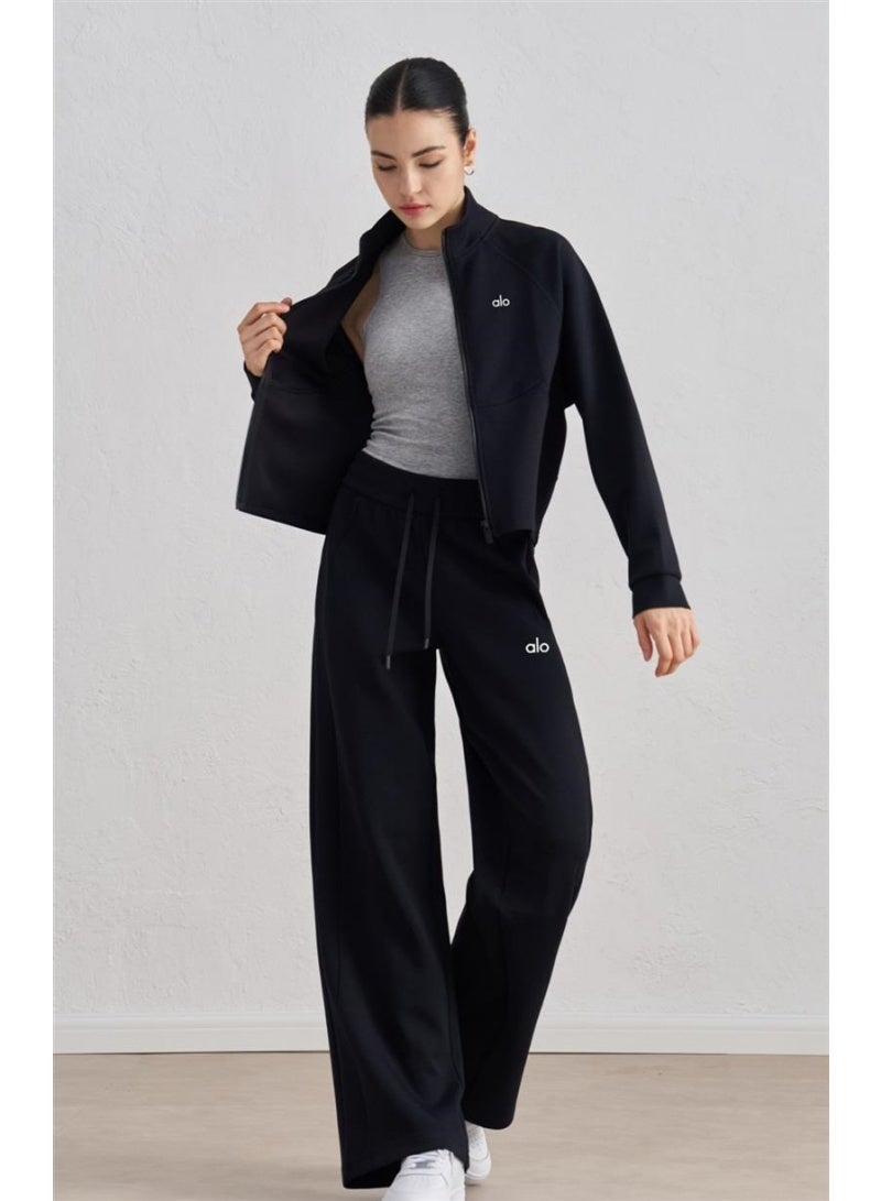 ALO Women's Wide Leg Pants - Casual Sweatpants（Black） - Image 2