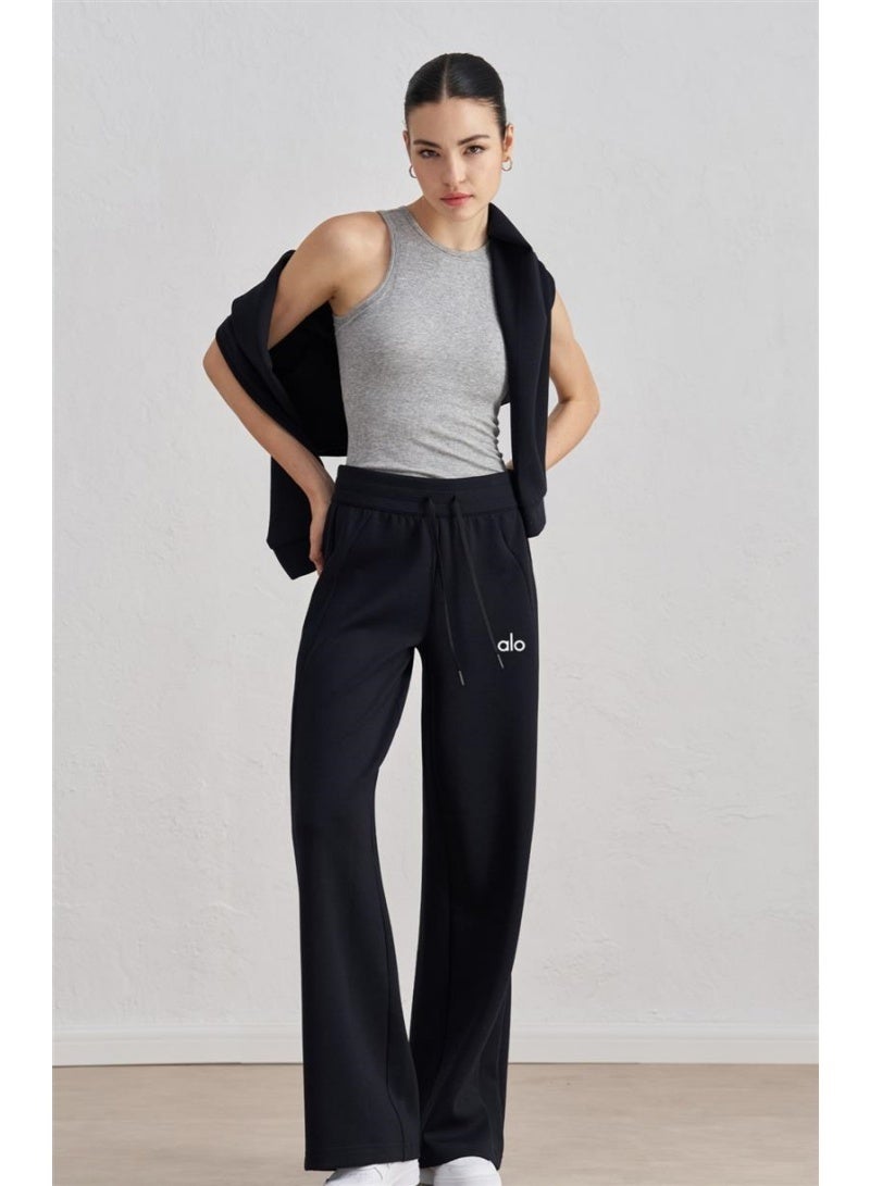 ALO Women's Wide Leg Pants - Casual Sweatpants（Black） - Image 3