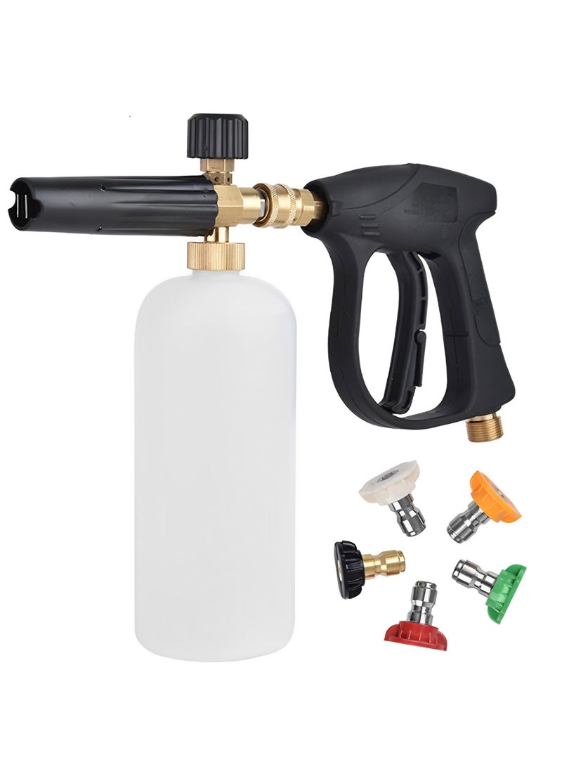 Bukela Pressure Washer Kit High Pressure Cleaning Gun Portable Handheld Car Washer Foam Gun Car Wash Spray Jet Bottle Household Washing Sprayer with 5 Spray Nozzles - Image 1