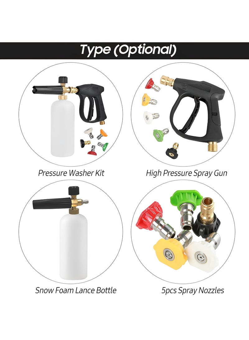 Bukela Pressure Washer Kit High Pressure Cleaning Gun Portable Handheld Car Washer Foam Gun Car Wash Spray Jet Bottle Household Washing Sprayer with 5 Spray Nozzles - Image 3
