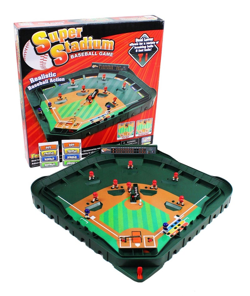 Game Zone Super Stadium Baseball Game Realistic Tabletop Baseball Game for 2 Players Ages 6