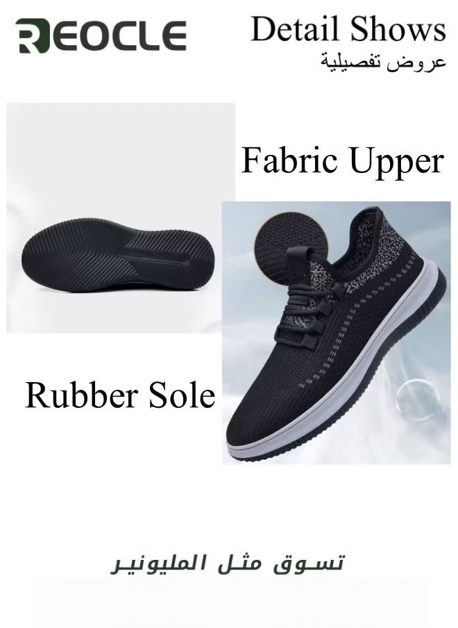 REOCLE Men's Mesh Sneakers Oxfords Business Dress Shoes Lace-Up Lightweight Breathable Walking Shoes Mesh Workout Shoes Running Shoes  - Image 5