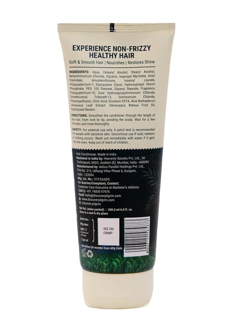 PILGRIM Pilgrim Amazonian Patuá & Keratin Hair Smoothing Conditioner-Unscented- For Dry & Frizzy Hair With Sacha Inchi|Hair Conditioner For Smooth & Silky Hair|Silicone Free|Women & Men|200 Millilitre  - Image 2