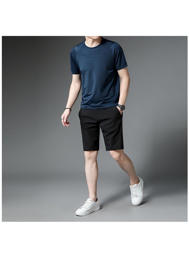 Men's Fashionable Summer Casual Breathable Short Sleeved Shorts Set  - Image 1