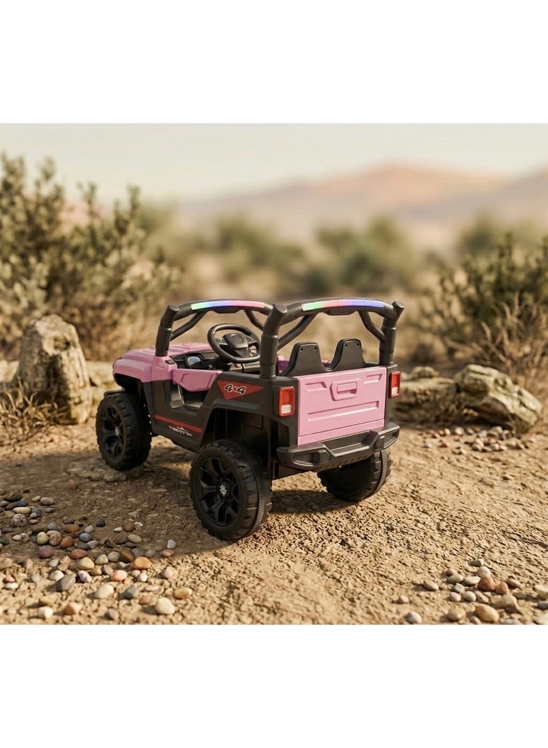 StarKids Electric car for children with a police alarm, powerful 12V battery, dual motor system, rocking function, Bluetooth technology, and full remote control. - Image 3