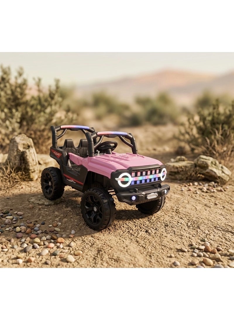 StarKids Electric car for children with a police alarm, powerful 12V battery, dual motor system, rocking function, Bluetooth technology, and full remote control. - Image 1