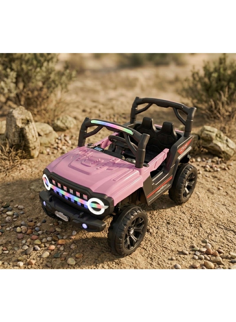 StarKids Electric car for children with a police alarm, powerful 12V battery, dual motor system, rocking function, Bluetooth technology, and full remote control. - Image 2