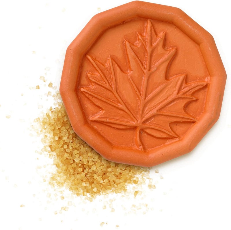 JBK Pottery Maple Leaf Terra Cotta Brown Sugar Saver - Image 1