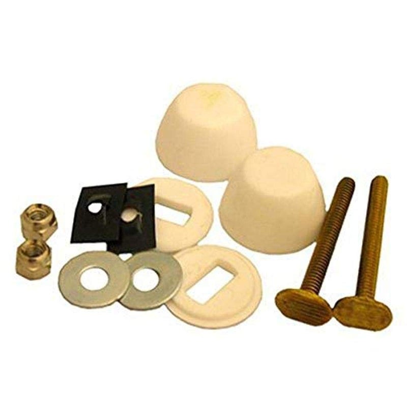 LASCO 635249 2-1/4" Solid Brass Bolt 1/4" Acorn Nuts Stainless Steel Washers and Round Cover Caps Toilet Bolt Kit, White - Image 4