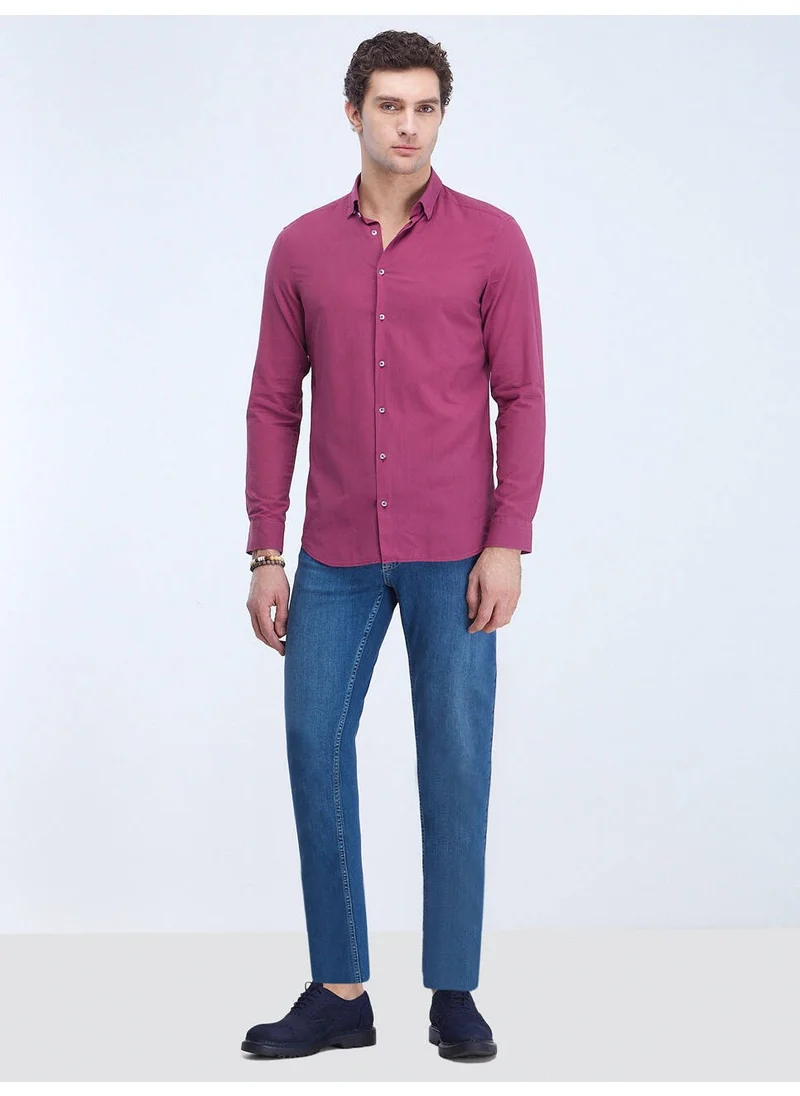 Kip Mode Damson Plain Regular Fit Woven Casual 100% Cotton Shirt