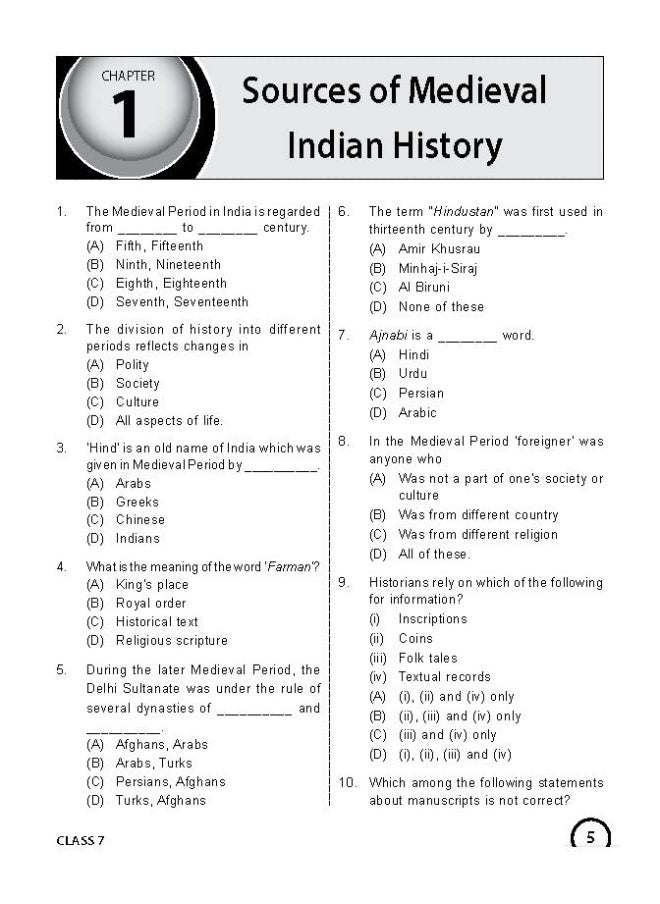 International Social Studies Olympiad (ISSO) Work Book for Class 7 - Chapterwise MCQs, Previous Years Solved Paper & Achievers Section - ISSO Olympiad Books For 2022-2023 Exam  - Image 3