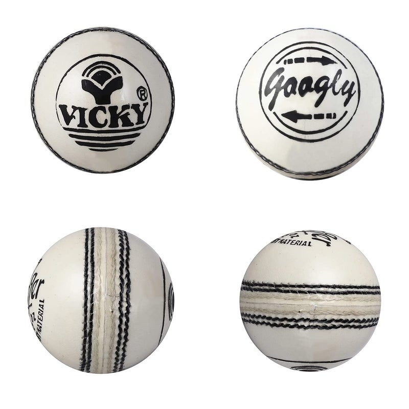 VICKY Jet Red Cricket Ball Constructed with Alumtanned Large Thick Leather Suits Every Balling Style Ideal for Professional Use - Image 2