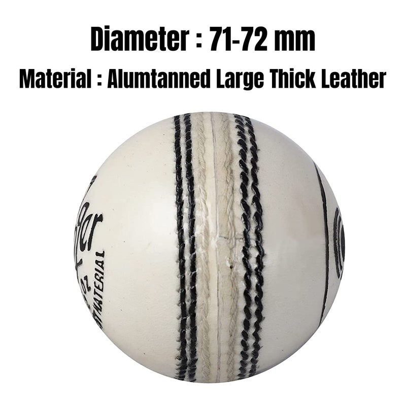 VICKY Jet Red Cricket Ball Constructed with Alumtanned Large Thick Leather Suits Every Balling Style Ideal for Professional Use - Image 4