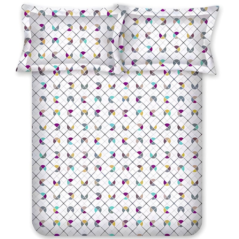 Bombay Dyeing Epigram Collection Queen Size Bedsheet 120 TC, 100% Pure Cotton Premium Bedsheet with 2 Pillow Covers | 2.24 M X 2.54 M | - Image 1