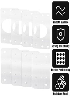 Generic Thick Hinge Repair Plate Kit, 8pcs Cabinet Hinge Repair Plate Stainless Steel Door Hinge Repair Kit Hinge Fixing Plate Bracket kit with Mounting Screw, Protect Wooden Kitchen Cabinet Door, Furniture  - Image 3