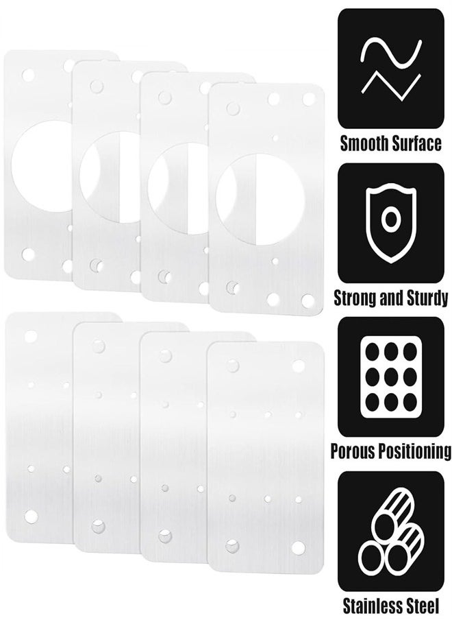 Generic - Thick Hinge Repair Plate Kit, 8pcs Cabinet Hinge Repair Plate Stainless Steel Door Hinge Repair Kit Hinge Fixing Plate Bracket kit with Mounting Screw, Protect Wooden Kitchen Cabinet Door, Furniture - Image 1