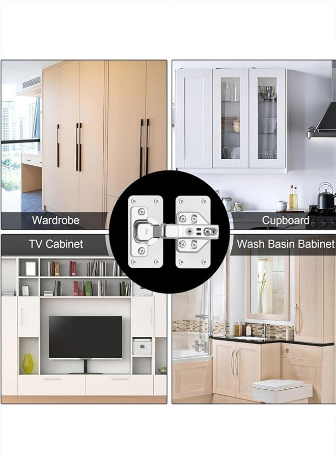Generic - Thick Hinge Repair Plate Kit, 8pcs Cabinet Hinge Repair Plate Stainless Steel Door Hinge Repair Kit Hinge Fixing Plate Bracket kit with Mounting Screw, Protect Wooden Kitchen Cabinet Door, Furniture - Image 1
