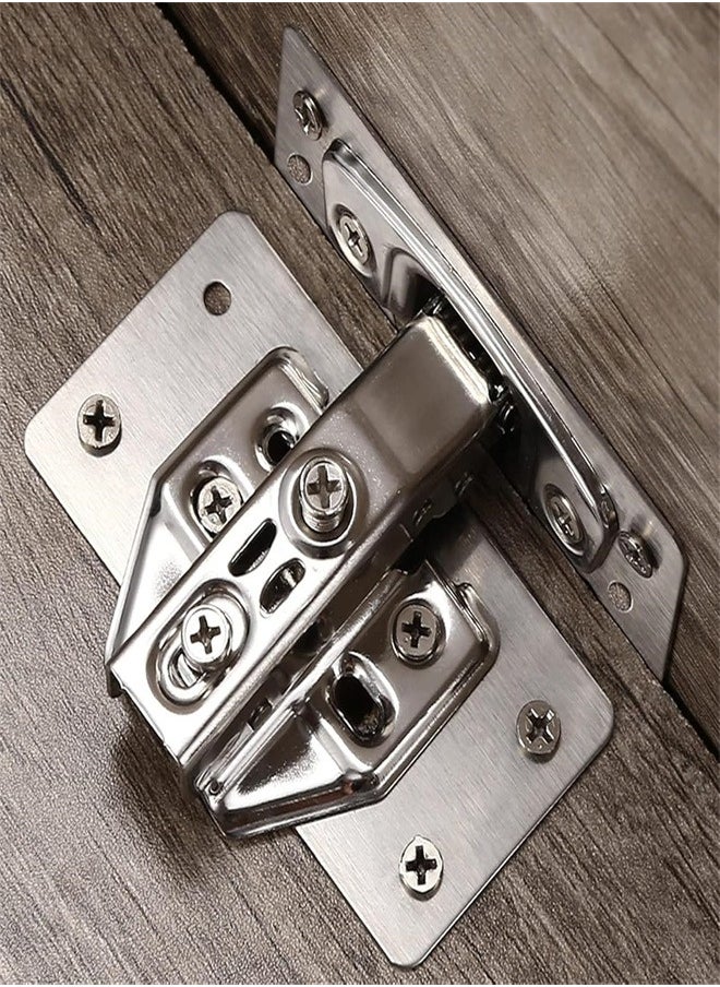 Generic - Thick Hinge Repair Plate Kit, 8pcs Cabinet Hinge Repair Plate Stainless Steel Door Hinge Repair Kit Hinge Fixing Plate Bracket kit with Mounting Screw, Protect Wooden Kitchen Cabinet Door, Furniture - Image 1