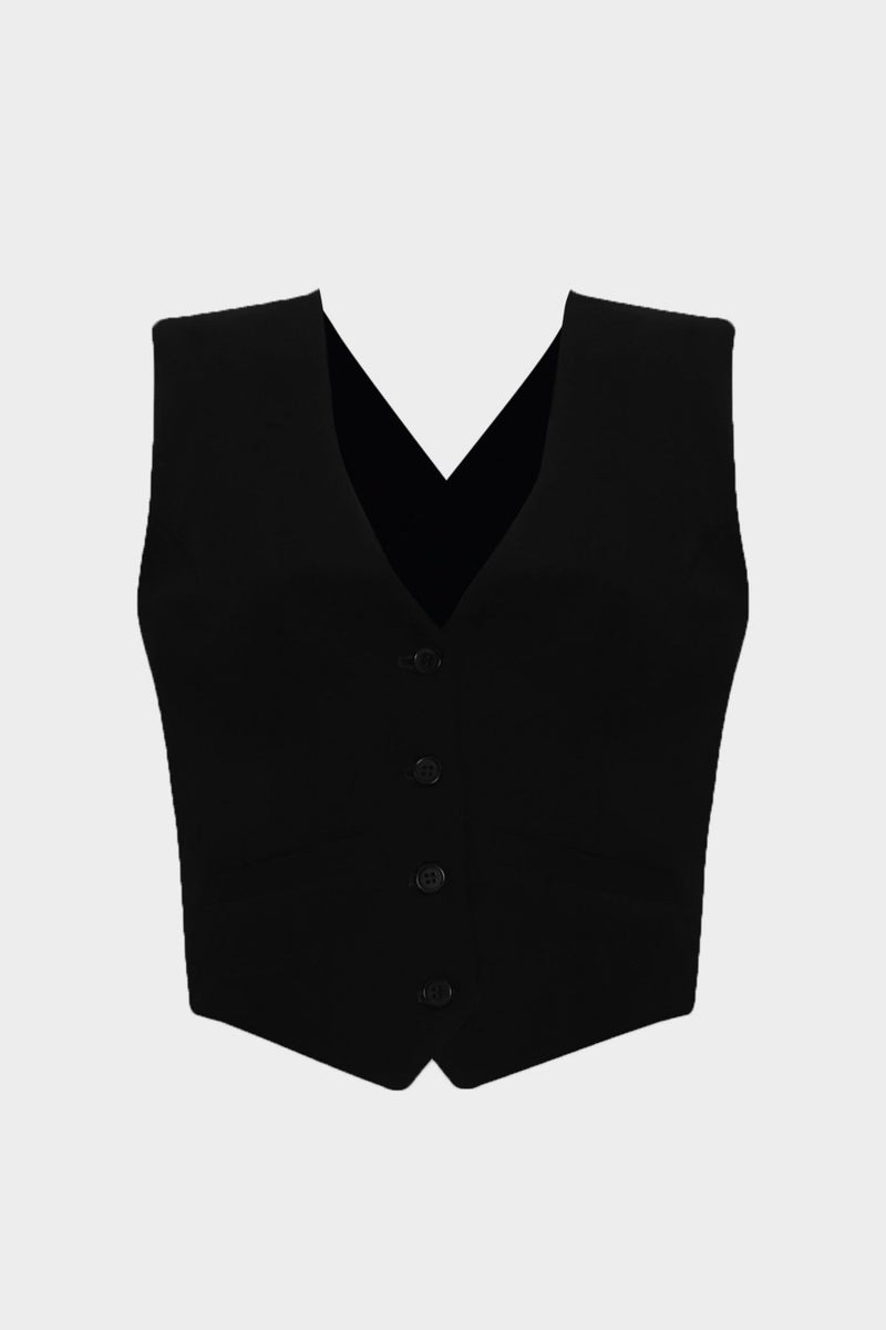 Açelya Okcu Azalea Okcu Premium Women's Crepe Vest with Cross Back Detail  - Image 1
