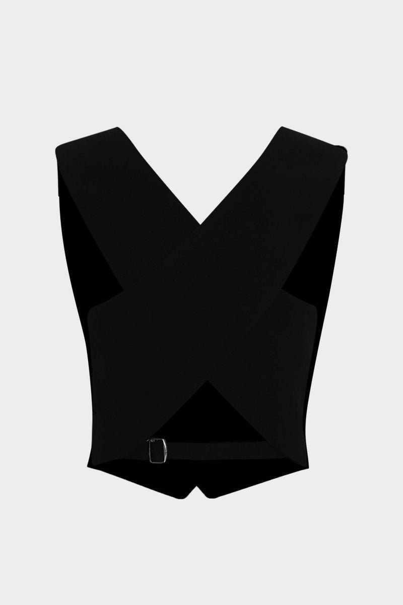 Açelya Okcu Azalea Okcu Premium Women's Crepe Vest with Cross Back Detail  - Image 2