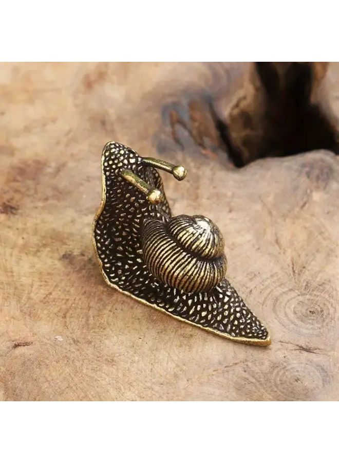 Bronze Colored Vintage Metal Snail Figurine Handcrafted Home Decor Ornament - Image 5