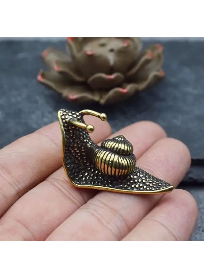 Bronze Colored Vintage Metal Snail Figurine Handcrafted Home Decor Ornament - Image 3