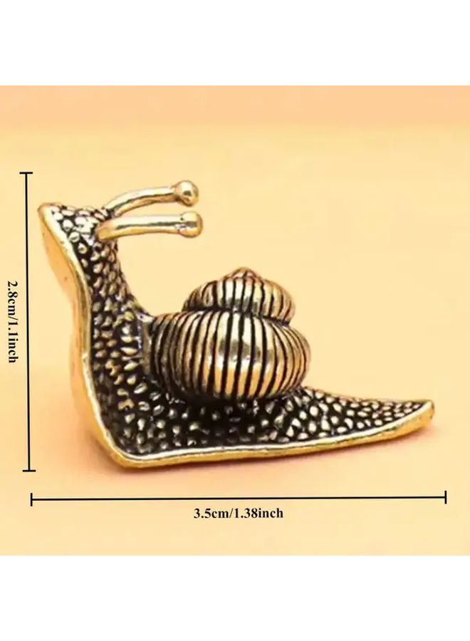 Bronze Colored Vintage Metal Snail Figurine Handcrafted Home Decor Ornament - Image 2