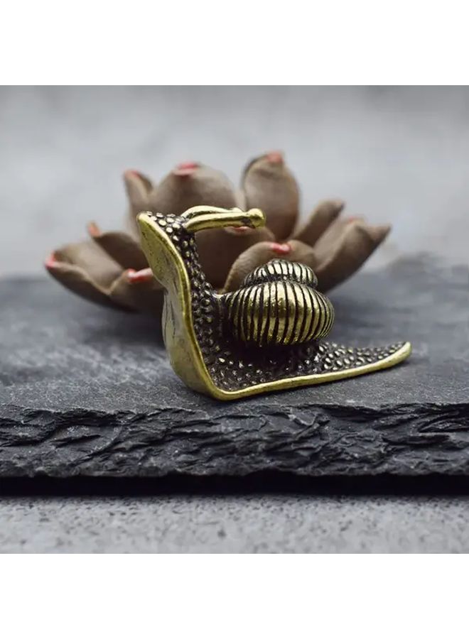 Bronze Colored Vintage Metal Snail Figurine Handcrafted Home Decor Ornament - Image 4