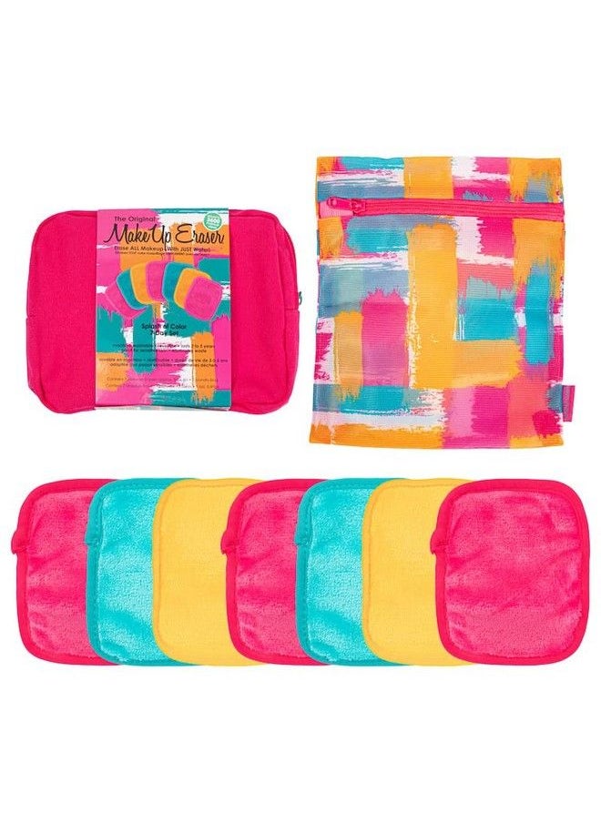 Makeup Eraser Splash Of Color 7 Day Set Erase All Makeup With Just Water Including Waterproof Mascara Eyeliner Foundation Lipstick And More  - Image 2