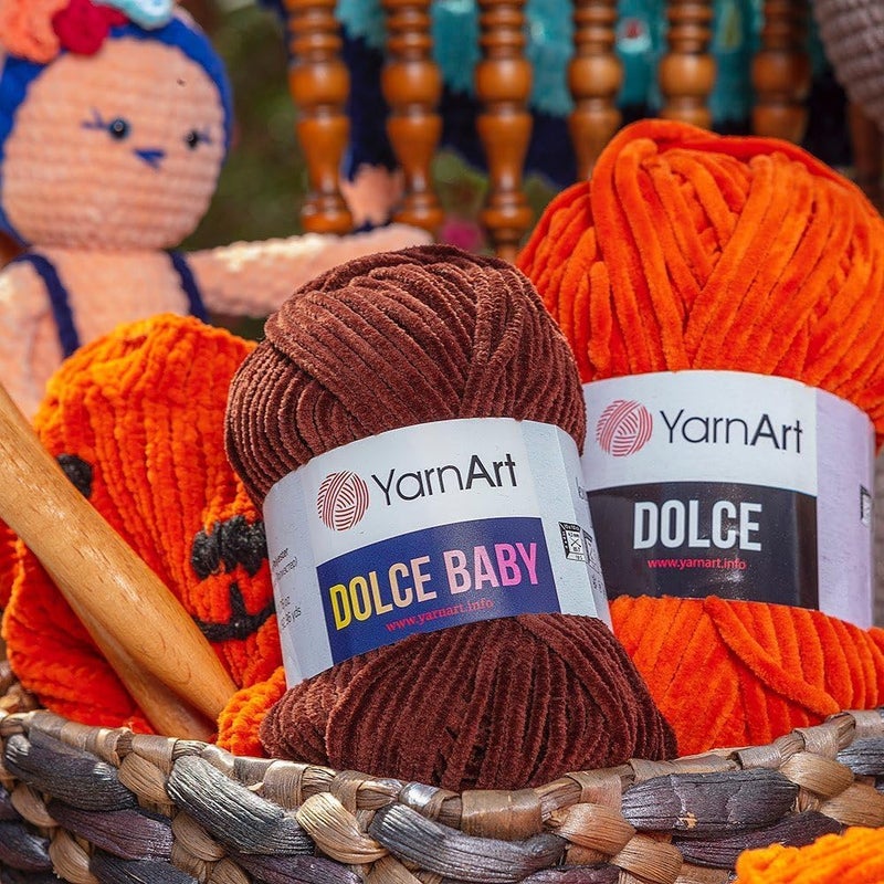 YarnArt Yarnart Dolce Baby Yarn by yarnart Soft Chenille Velvet Medium Moyen Medio Yarn Blanket amigurumi Crochet Yarn 50 Gram 176 oz 93 Yards 741 - Image 2