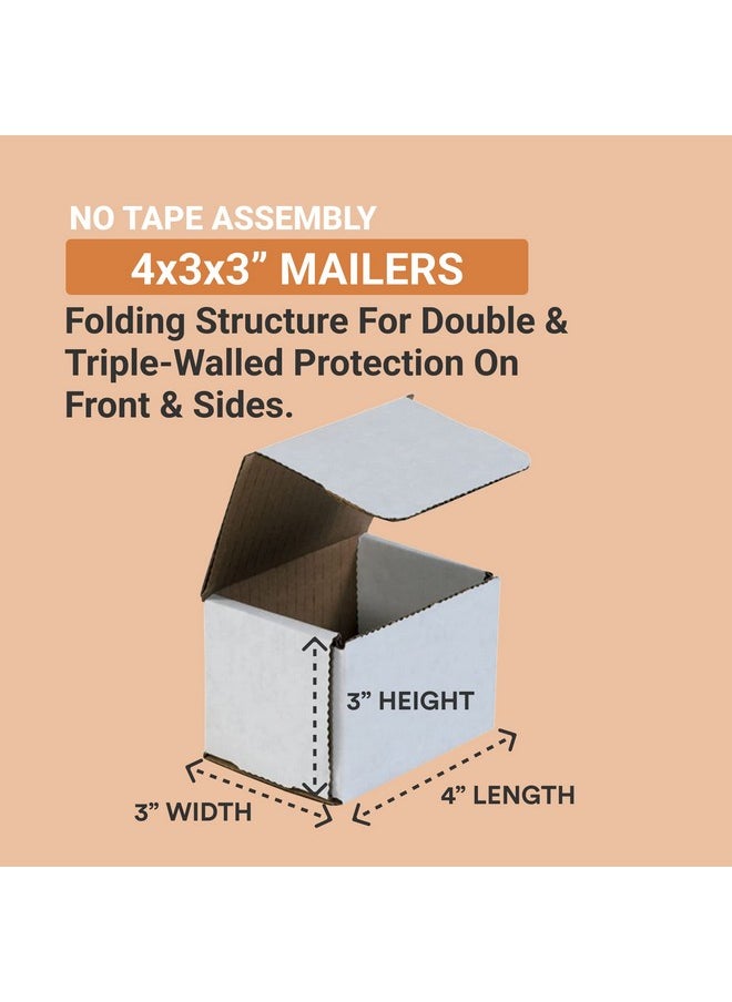 Shipping Boxes Small 4"L X 3"W X 3"H 50Pack | Corrugated Cardboard Box For Packing Moving And Storage 4X3X3 433