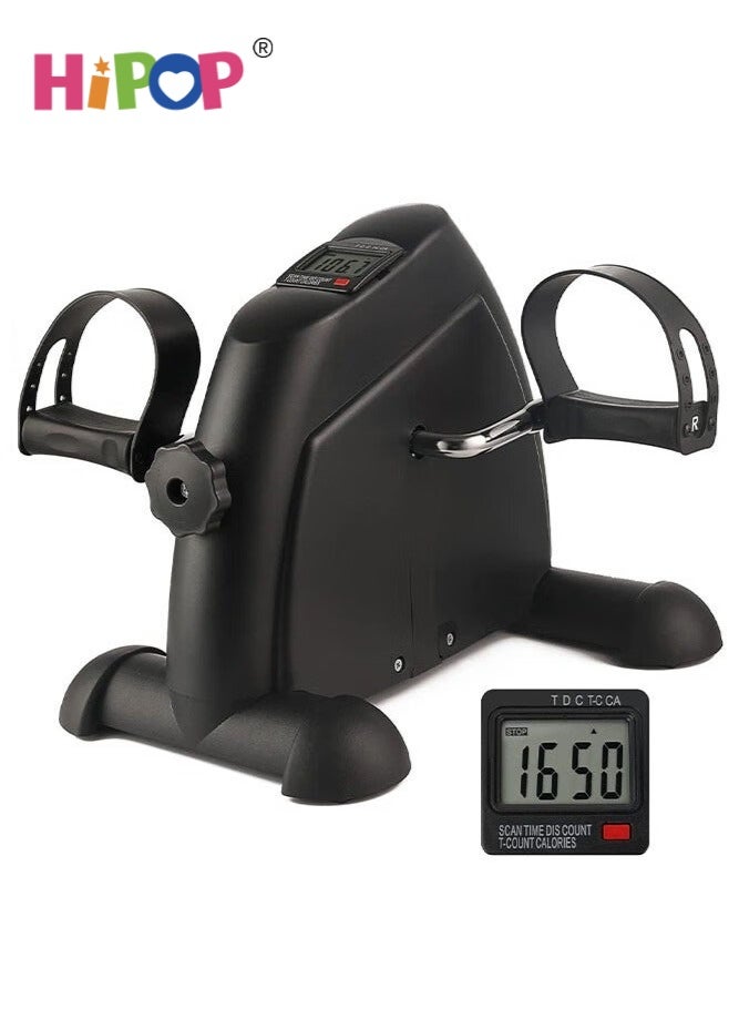 HIPOP Mini Exercise Bike, HIPOP Under Desk Bike Pedal Exerciser Portable Foot Cycle Arm & Leg Peddler Machine with LCD Screen Displays - Image 1