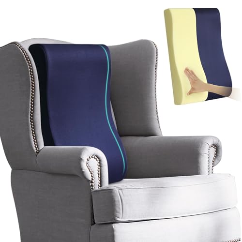 HAVARGO 2in1 Neck Pillow Lumbar Support Pillow for Recliner Couch Glider Chair High Resilient Foam Ergonomic Back Support for HighBack Rocking Chairs Glider Rocker Replacement Cushions Navy M - Image 1