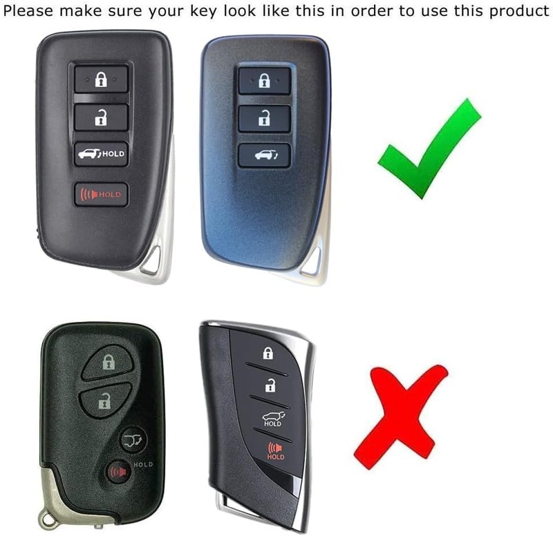iJDMTOY Gloss Finish Black Carbon Fiber Pattern Hard Shell Key Fob Cover Case, Compatible with 2nd Gen Lexus is ES GS RC NX RX LX 200 250 350 4-Button Smart Key Fob - Image 2