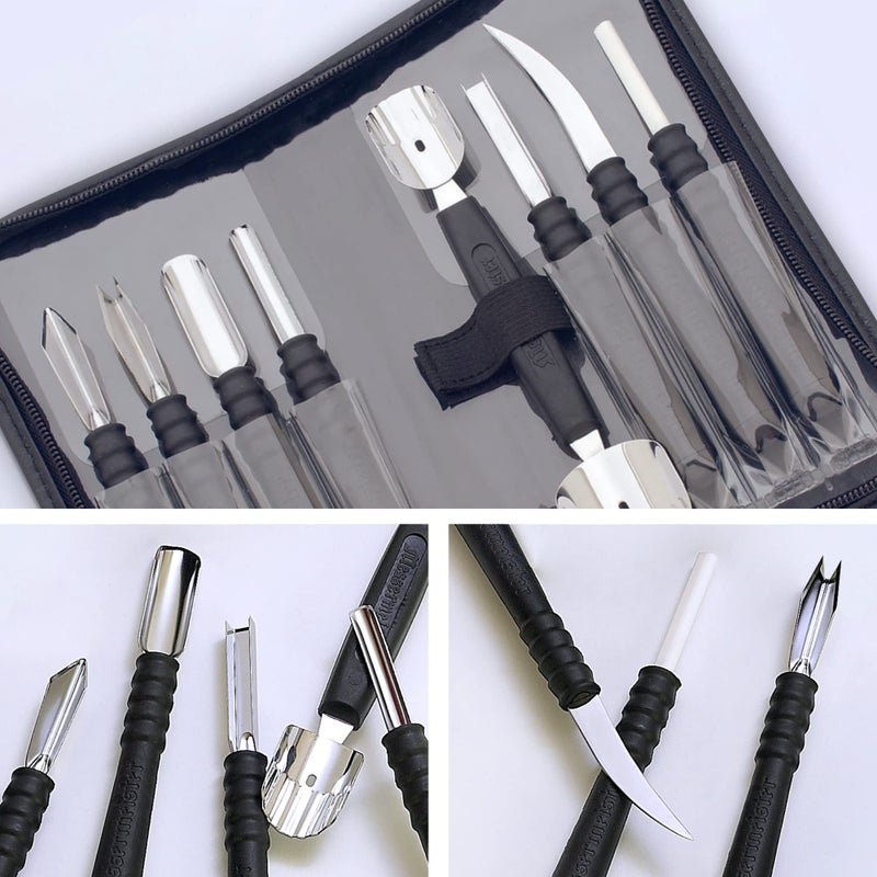 Messermeister 9-Piece Garnishing Tool Set - Most-Used Fruit, Vegetable, Garnishing & Decorating Tools - Includes Vinyl Pouch for Storage & Transport - Image 4