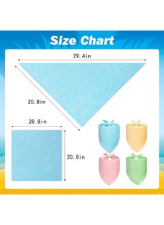 BINGPET BINGPET Dog Cooling Bandana XLarge,4PCS Ice Cool Scarf Bandanas,Green Orange Pink Blue Soft Breathable Chilly Bibs for Outdoor,Dog Scarfs Breed Bib Handkerchief for Large Dogs Puppies(20.8 * 20.8in)  - Image 4