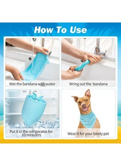 BINGPET BINGPET Dog Cooling Bandana XLarge,4PCS Ice Cool Scarf Bandanas,Green Orange Pink Blue Soft Breathable Chilly Bibs for Outdoor,Dog Scarfs Breed Bib Handkerchief for Large Dogs Puppies(20.8 * 20.8in)  - Image 5
