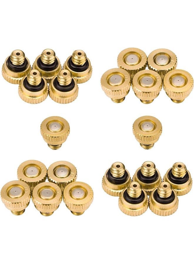 Aootech Brass Misting Nozzles for Outdoor Cooling System 22 pcs,0.012" Orifice (0.3 mm) 10/24 UNC  - Image 1