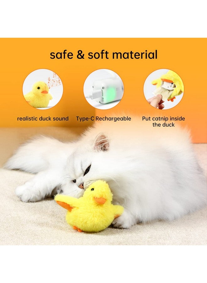 Petgravity Flapping Wings Cat Toys - Interactive Squeaking Catnip Toys for Cats with Real Chirping Duck Sound - Fun Kitty Kitten Catnip Toys for Cat Exercise - Plush Duck - Image 4