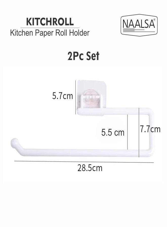 NAALSA KITCHROL 2PC Kitchen Roll Holder, Tissue Roll Paper Holder, Paper Towel Holder for Home, Paper Roll Dispenser for Bathroom and Dining Table - Image 3