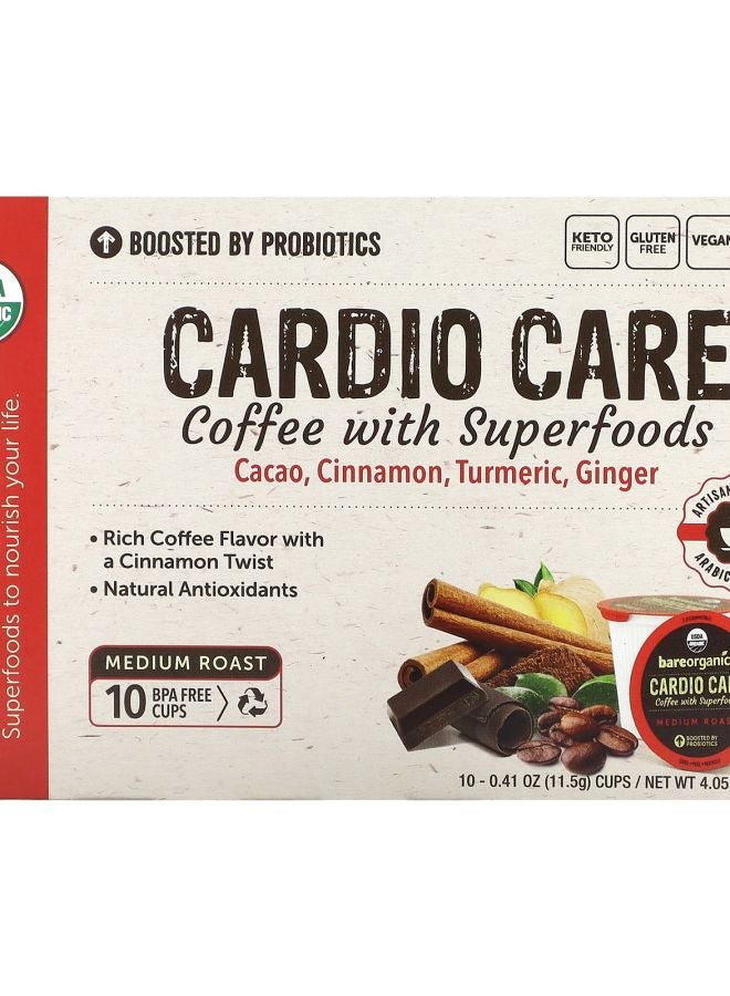 Cardio Care Coffee with Superfoods Medium Roast 10 Cups 0.41 oz (11.5 g) Each