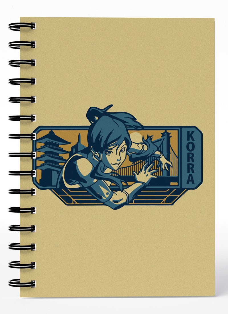 LOUD UNIVERSE The Legend of Korra Jar The Legend of Korra Lined Writing Journal Art Deco Style Wirebound Spiral Notebook Avatar Korra Anime Manga Series-American Anime - Image 1